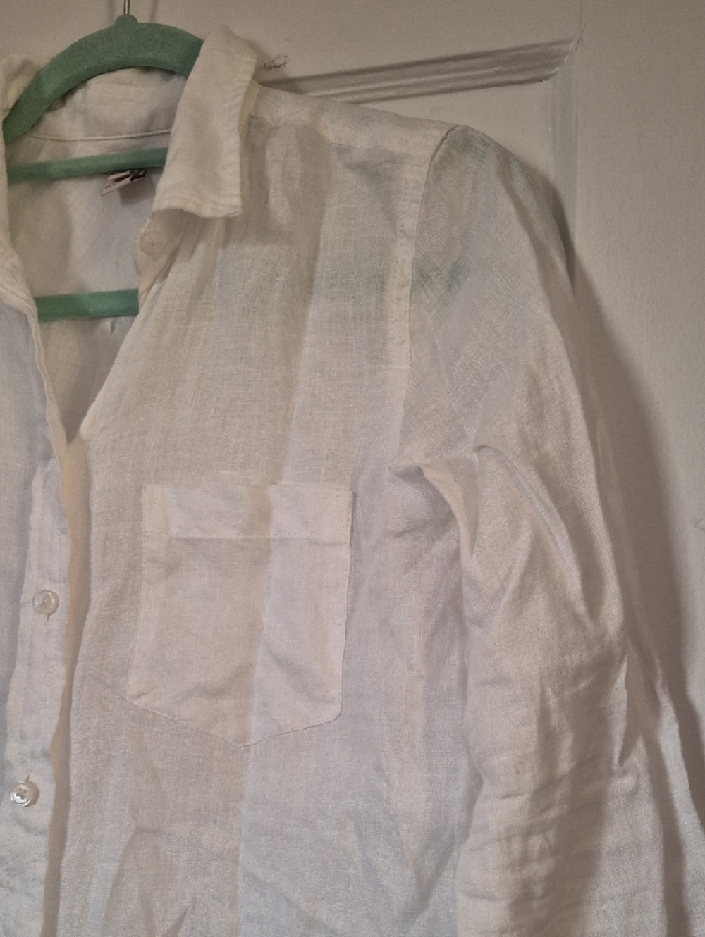J.Crew 100% Linen White Button-Down Blouse Top Minimalist Quiet Luxury XS Petite - Picture 3 of 9